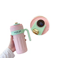 Portable Vacuum Coffee Mug With Temperature Display & Handle