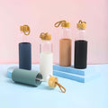 16oz Glass Water Bottles with Bamboo Lid
