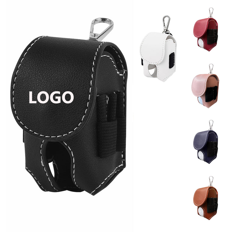 Outdoor Portable Waist-Hung Golf Ball Leather Pouch