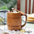 12oz Retro Wooden Beer Mug with Handle