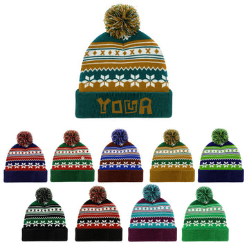 Knitted Jacquard Versatile Beanie