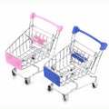 Mini Metal Shopping Cart Supermarket Handcart Basket Toy