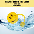 Smile Face Straw Covers Silicone Customizable