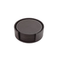 6 Piece Leather Round Coaster Insulation Mat Set
