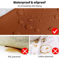 Pu Leather Round Placemat Heat Resistant Washable