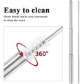 Portable Telescopic Metal Straws With Carabiner