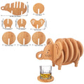 Wooden Animal Coasters Set