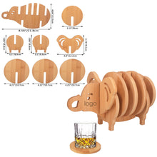 Wooden Animal Coasters Set