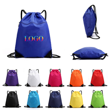 Waterproof Drawstring Backpack with Zipper Pocket