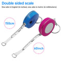 60" Mini Candy Color Retractable Measuring Tape W/Keychain