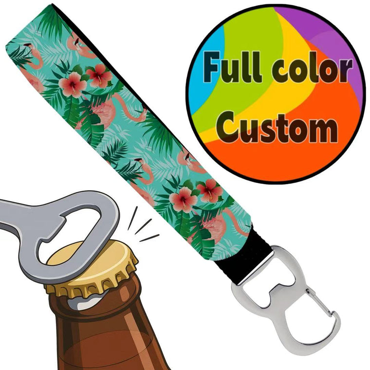 Full Color Custom Neoprene Wristband with Bottle Opener