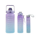 Wide Mouth Sports Water Bottles 3 Pcs Set With Time Marker