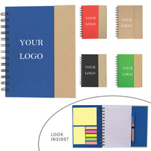 Magnetic Cover Spiral Notebook With Sticky Notes & Pen