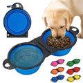 Collapsible Silicone Double Pet Travel Bowl