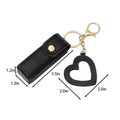 Lipstick Holder Keychain With Heart Mirror