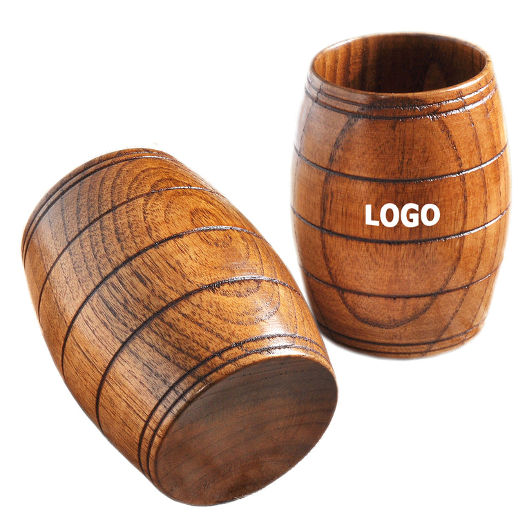 7Oz Beer Cup Wooden Barrel Shaped