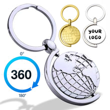 Custom Premium Rotatable Globe Metal Keychain Stress Reliever