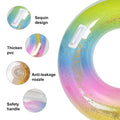 Sequined Rubber Inflatable Beach Pool Swim Ring With Handle