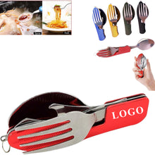 Portable 4 in 1 Camping Cutlery Set