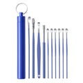 10Pcs Portable Stainless Steel Ear Scoop Set W/ Storage Box