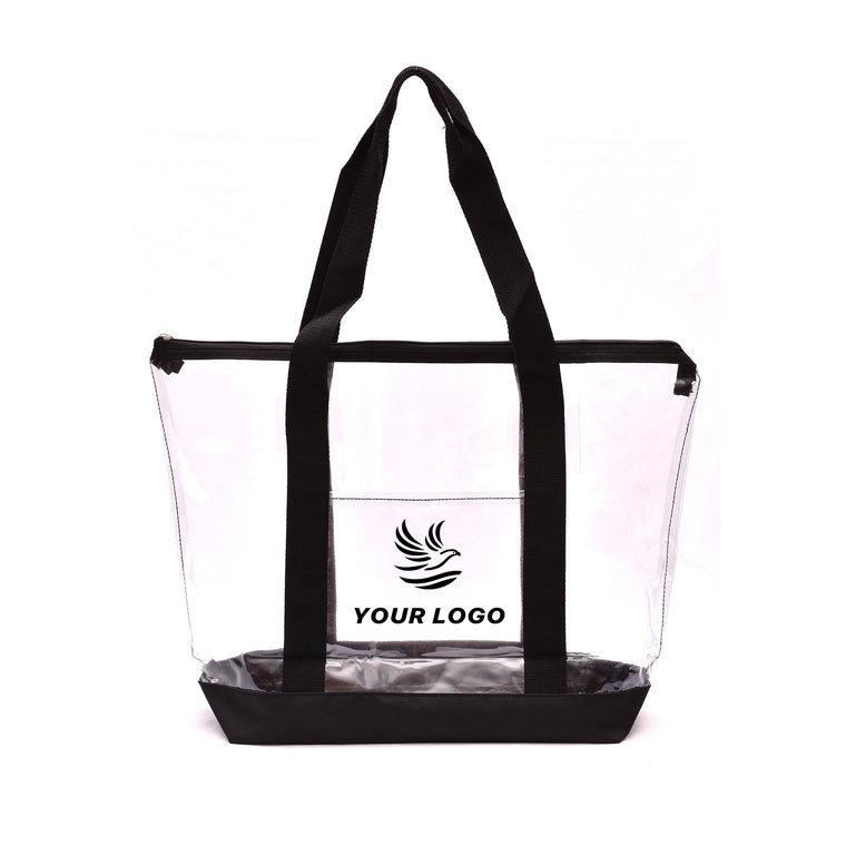 Clear Security Zipper Tote Bag