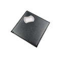 Square Bottle Opener Coaster With PU leather Protective