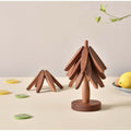 Foldable Wooden Christmas Tree Coaster Set