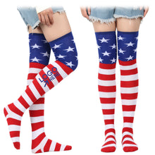American Flag Stripe Thigh High Socks