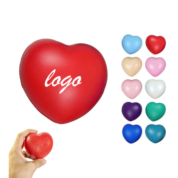 Pu Heart Shaped Stress Squeeze Ball Keychain