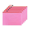 A4 Zipper Transparent Grid Style File Bag