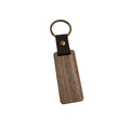 Wood Keychain Key Ring w/PU Leather Strap