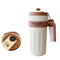 Portable Vacuum Coffee Mug With Temperature Display & Handle