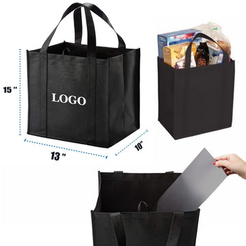 Grocery Tote Bag w/ Reinforced Bottom(15'' x 13'' x 10'')
