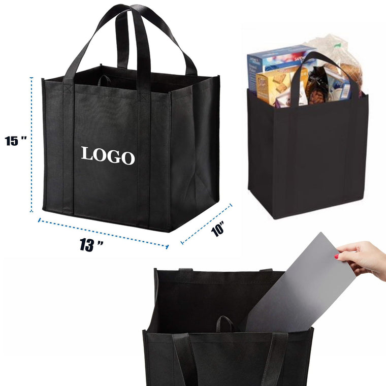 Grocery Tote Bag w/ Reinforced Bottom(15'' x 13'' x 10'')