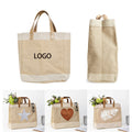 Rough Linen Patchwork Tote Bag