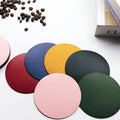 4" Round Pu Leather Coaster