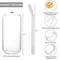 16oz Drinking Glass with Bamboo Lid and Straw