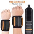 5-Row Magnetic Tool Wristband 15 Strong Magnets & 2 Pockets