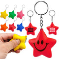 Custom Mini Smile Face Star Stress Reliever Keychain