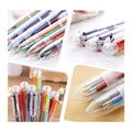 6-In-1 Multicolor Transparent Barrel Ballpoint Pen