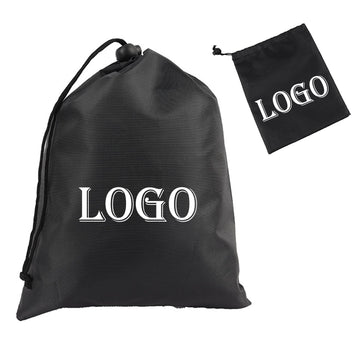 Black Polyester Drawstring Pocket