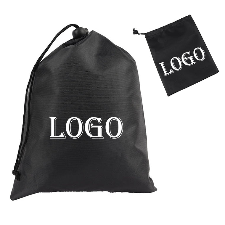 Black Polyester Drawstring Pocket