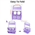 Portable 4-Hole Folding Beer Basket With Handle