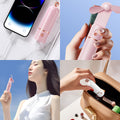 Rechargeable Mini Handheld Fan With 1200mAh Power Bank