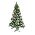 Christmas Tree with Pine Cones and Berries Snow Flocked Tips