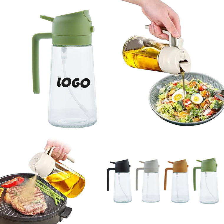 450ml Dual-Function Glass Oil Spray Bottle