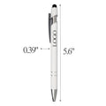 White Aluminum Push Action Ballpoint Pen with Medium Oil