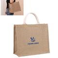 Reusable Herringbone Burlap Tote Bags With Handles