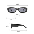 Retro Rectangle Narrow Square Frame Sunglasses