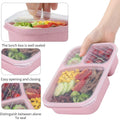 3-Compartment Wheat Straw Food Storage Containers